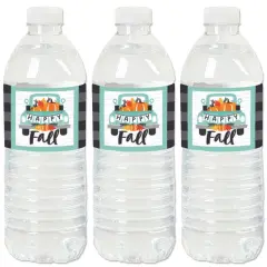 Big Dot of Happiness Happy Fall Truck - Harvest Pumpkin Party Water Bottle Sticker Labels - Set of 20
