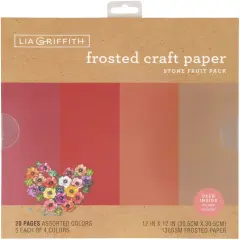 Lia Griffith Frosted Craft Tissue Paper 12"X12" 20/Pkg-Stone Fruit-Reds