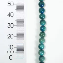 6 Packs of Tinted Shell 5mm Round Blue 2x8" Strand