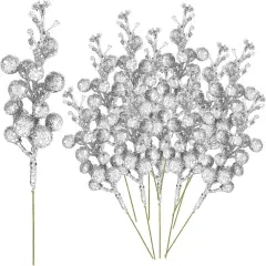 Kitcheniva Christmas DIY Tree Stems Wreath Decoration 10 Packs Silver