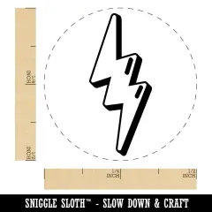 Quirky Lightning Bolt Self-Inking Rubber Stamp for Stamping Crafting Planners Sky Blue