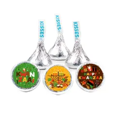 Kwanzaa Candy Party Favors Chocolate Hershey's Kisses BulkHappy Kwanzaa