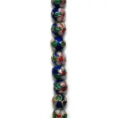 6 Packs of 8mm x 8mm Cloisonne Bead 8 Inch Strand