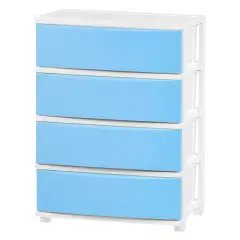 IRIS USA Plastic 4 Drawer Storage Cart, Organizer Unit for Bedroom, Closet, Kitchen, Bathroom, Laundry Room, Dorm
