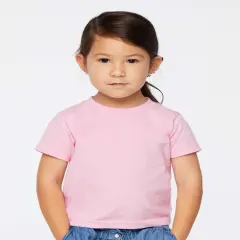 Rabbit Skins&reg; Toddler Cotton Crewneck Short Sleeve Jersey T-Shirt -3301T Pink