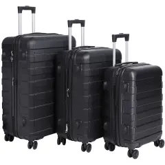 3PCS Luggage Set 4-Wheel Suitcase Hardside Spinner Lightweight