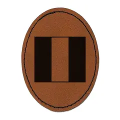Italy Flag Round Iron-On Engraved Faux Leather Patch Applique - 2.5" Brown
