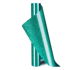 Kitcheniva 10"x5ft Glitter Heat Transfer Vinyl Rolls Iron On Heat Press T-Shirt Clothing DIY Glitter dark green