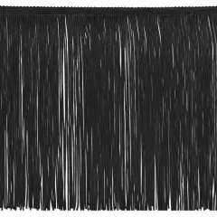 12" Chainette Fringe Trim, Polyester, Decorative, Versatile for Costumes Black