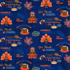 Sykel Enterprises-University of Florida Cotton Fabric-Florida Gators Turkey bowl Cotton Quilting Fabric