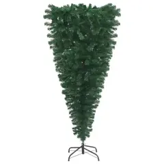 7ft Green Upside-Down Artificial Christmas Tree with Stand