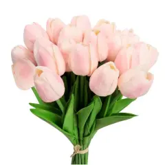 10 Pcs Real Touch Artificial Tulips for Wedding and Home Decor Pink
