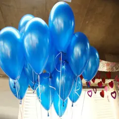 100pcs 10 inch Pearl Latex Colorful Thickening Blue