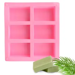 Kitcheniva 6 Cavities Silicone Soap Mold DIY Tool Pink