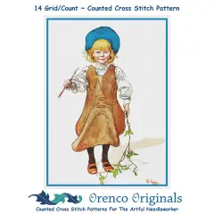 Esbjorn Fishing Counted Cross Stitch Pattern by Carl Larsson