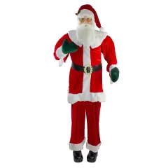 Northlight 72" Red and White Life Size Plush Santa Claus Standing Christmas Figure