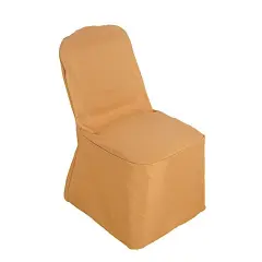 Set of 12 Polyester Banquet Chair Covers for Wedding Decor Gold