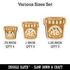Carton Pint Gallon of Ice Cream Dessert Wood Buttons for Sewing Knitting Crochet DIY Craft