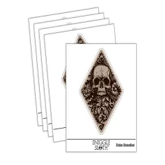 Floral Skull Damask Diamond Wallpaper Pattern Waterproof Vinyl Phone Tablet Laptop Water Bottle Sticker Set - 5 Pack