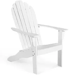 Wooden Outdoor Lounge Chair with Ergonomic Design for Yard and Garden White