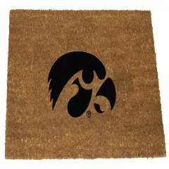 The Memory Company NCAA Iowa Hawkeyes Logo Rectangular Coir Door Mat 29.5" x 19.5" Brown