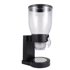 Dual Control Airtight Double Cereal Dispenser Dry Food Storage Container Black(single)