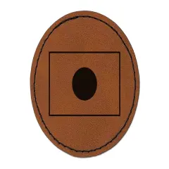 Japan Flag Round Iron-On Engraved Faux Leather Patch Applique - 2.5" Brown