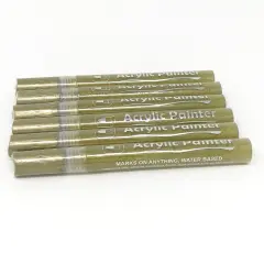 Acrylic Paint Marker Pens Set for Pebble, Rock, Stone Painting, Scrapbooking, Fabric Gold(6pcs)