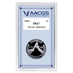 Proof 1988S Seoul Olympiad Commemorative Silver Dollar graded PR67