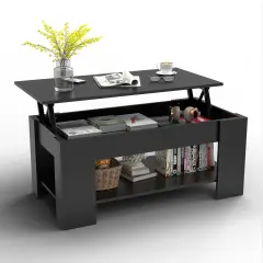 Lift Top Coffee Table w/Hidden Compartment Storage .