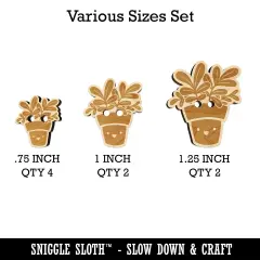 Happy Potted Plant Wood Buttons for Sewing Knitting Crochet DIY Craft