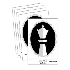 Chess Piece White Queen Waterproof Vinyl Phone Tablet Laptop Water Bottle Sticker Set - 5 Pack