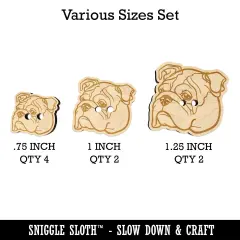 English Bulldog Head Wood Buttons for Sewing Knitting Crochet DIY Craft