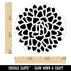 Beautiful Dahlia Flower Self-Inking Rubber Stamp Ink Stamper for Stamping Crafting Planners Green