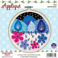 Design Works Felt Applique Kit 6" Round-Winter's Night