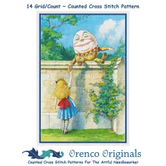 Humpty Dumpty Counted Cross Stitch Pattern by John Tenniel