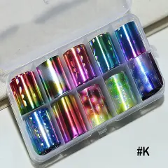 Kitcheniva Holographic Nail Foils DIY Sticker Set of 10