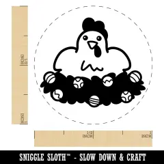 Christmas Chicken Laying in Wreath Self-Inking Rubber Stamp Ink Stamper for Stamping Crafting Planners Purple