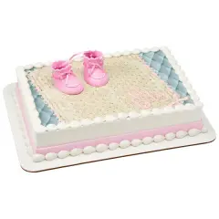 Pink Baby Booties DecoSet&reg; Cake Decoration