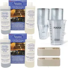 Amazing Clear Cast Resin 32-Ounce (2-Pack), 40 Disposable Mixing Cups, Pixiss Mixing Sticks Casting Resin Bundle