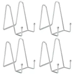 Kitcheniva 6" Metal Frame Holder Display Stands 4 Pack Silver