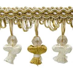 Stacia Onion Tassel Bead Fringe Ivory Multi