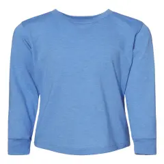 BELLA + CANVAS&reg; Toddler Jersey Long Sleeve Tee Heather columbia blu