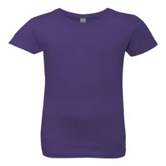 Next Level&reg; Girls&rsquo; Cotton Princess Crewneck Short Sleeve T-Shirt Purple rush
