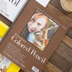 30 SheetsColored Pencil Spiral Paper Pad 9"X12"