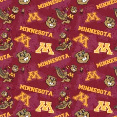 Sykel Enterprises-University of Minnesota Cotton Fabric-Minnesota Golden Gophers Tone On Tone Cotton Quilting Fabric