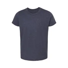 BELLA + CANVAS&reg; Youth CVC Jersey Crew Neck Tee - 3001YCVC Heather mid/ navy