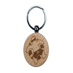 Summer Man in Swimsuit Floating Engraved Wood Round Keychain Tag Charm