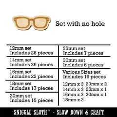 Thick Framed Glasses Geek Hipster Mini Wood Shape Charms Jewelry DIY Craft