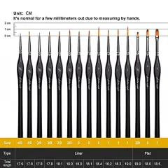15 PCS Miniature Paint Brushes, Model Brushes Micro Detail Paint Brush Set, Fine Detailing for Acrylics, Oils, Watercolors & Paint by Number, Citadel, Figurine, Warhammer 40k (Black)